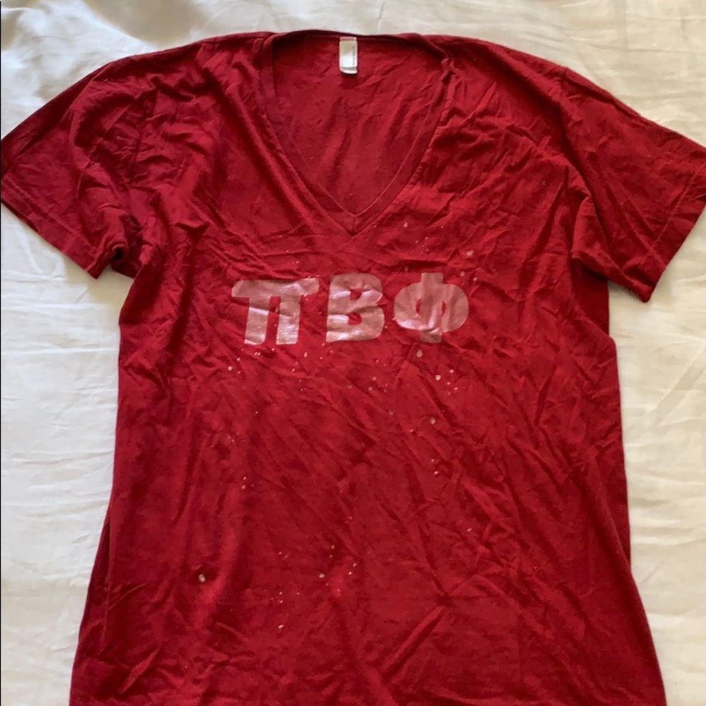 American Apparel Pi Beta Phi T-shirt in maroon